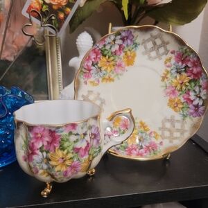 Floral Lefton China Tea Cup and Saucer